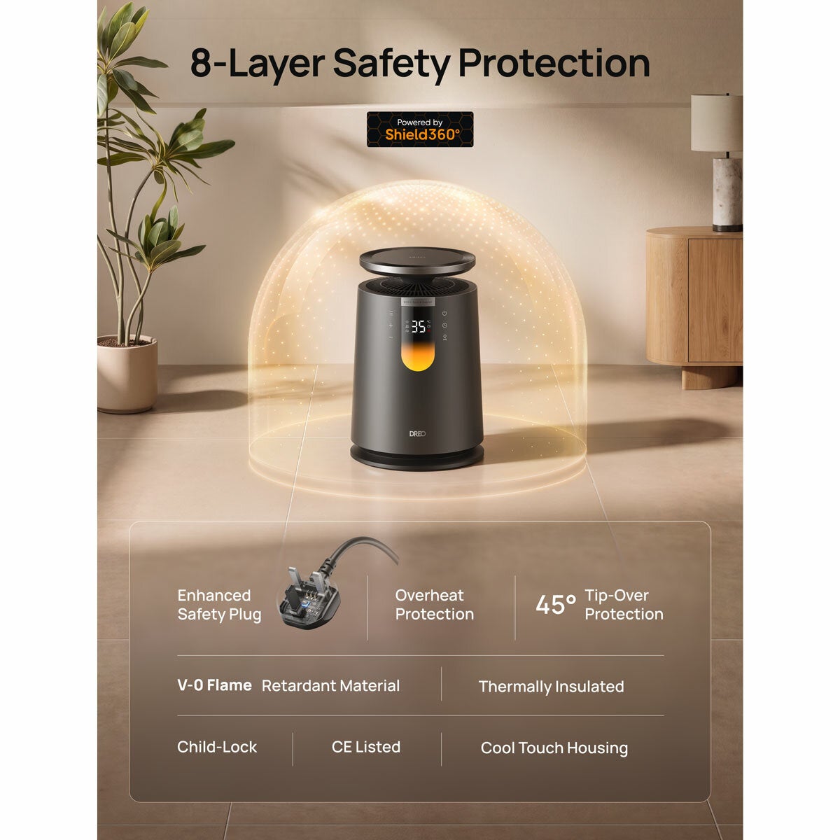 Lifstyle image showing 8 layer safety protection Lifstyle image showing 8 layer safety protection
