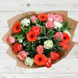 32 Stem Pastel Mixed Flower Bouquet with Greetings Card