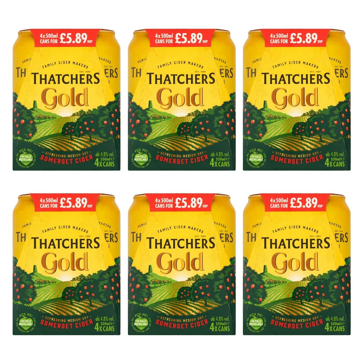Thatchers Gold, 6 x 4 x 500ml