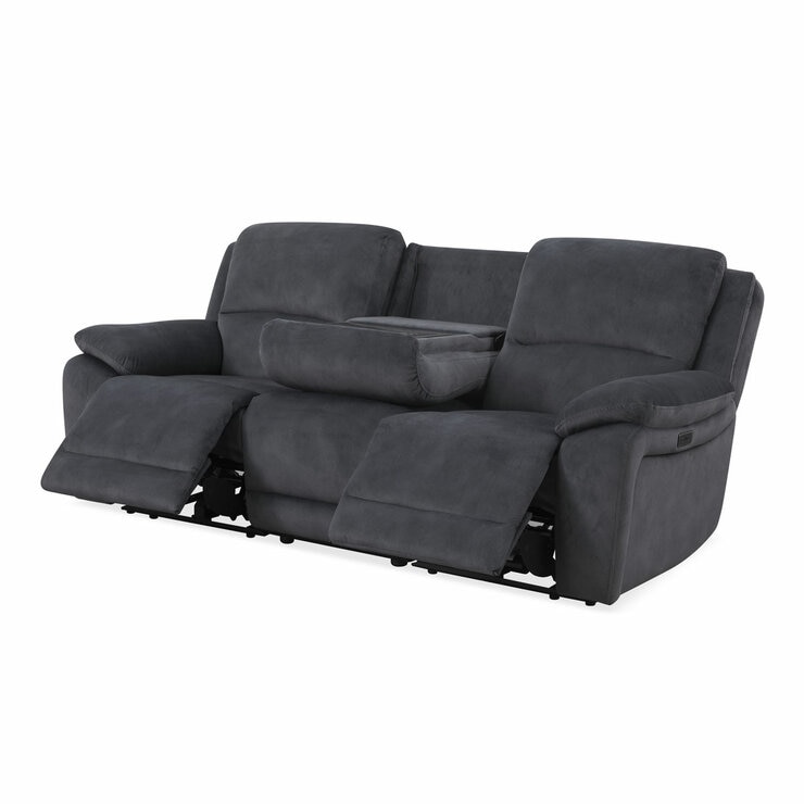 Belagio Grey Fabric Power Recliner 3 Seater Sofa