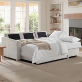 Coddle Cameron Fabric Sofa Bed with Reversible Chaise, Taupe Coddle Cameron Fabric Sofa Bed with Reversible Chaise, Taupe
