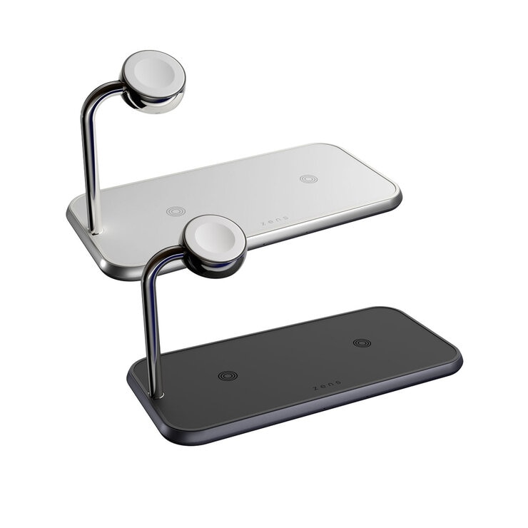 Black & White Zens Aluminium Dual Watch Wireless Charger Black & White Zens Aluminium Dual Watch Wireless Charger