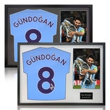 İlkay Gündoğan Signed Framed Manchester City Shirt including 1 Photo, with Black Mount