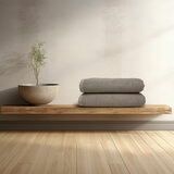 Mundo Textile Bath Sheet in Taupe, 100 x 160 cm