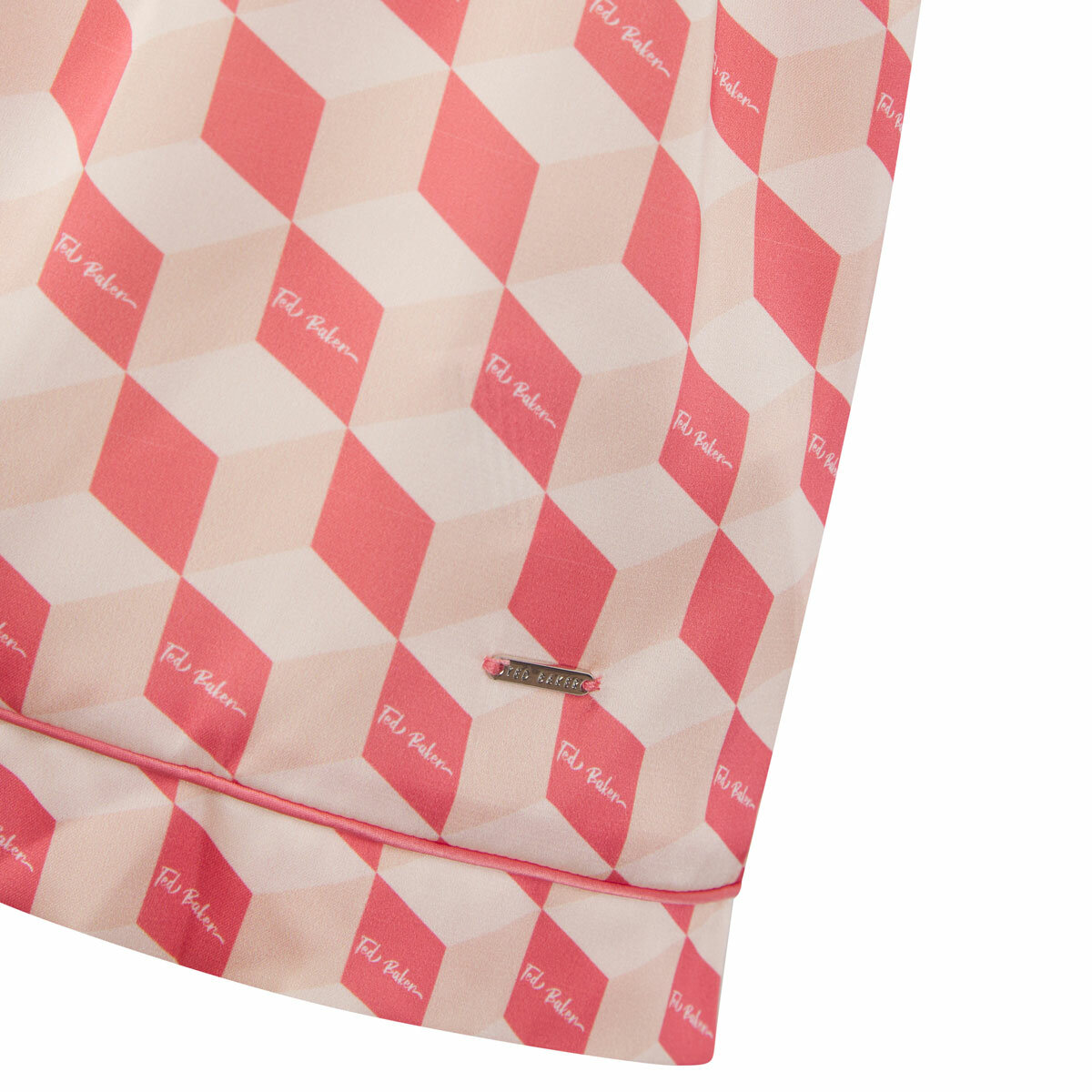 Ted Baker Ladies Satin 2 Piece PJ Set in Coral