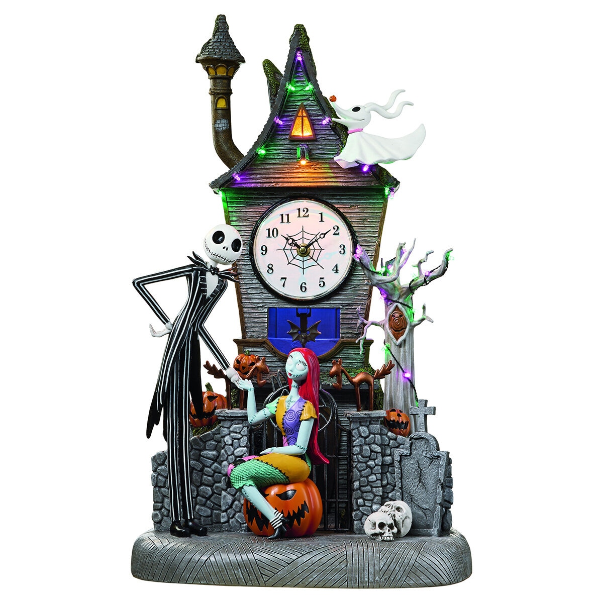 Halloween 21 inch ( 55cm) NBC Animated Clock Tower With Lights And Music