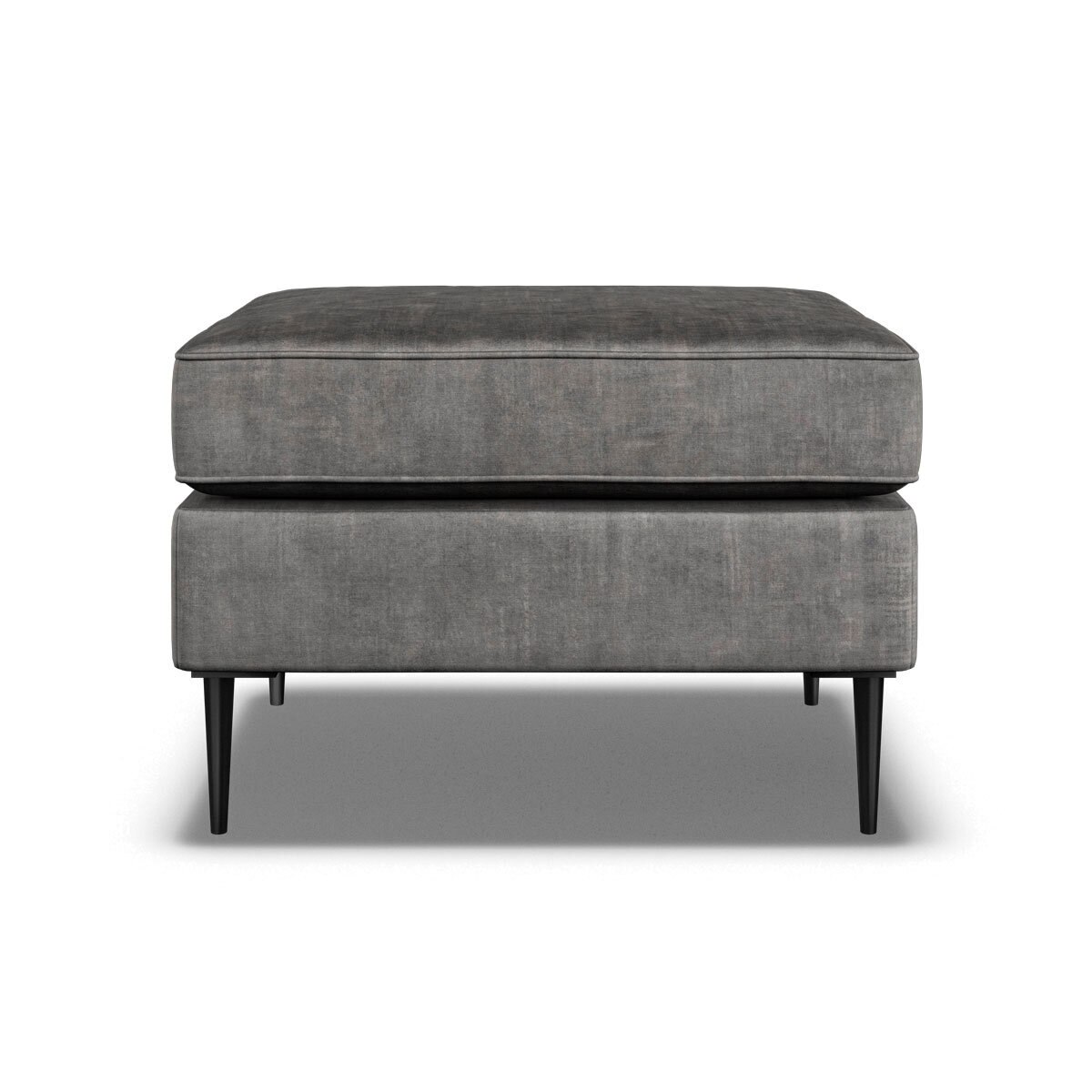 Aspen Velvet Footstool, Grey