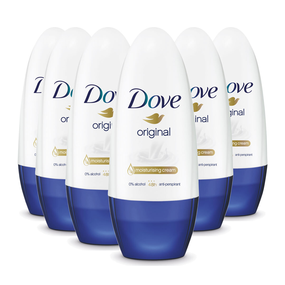 6 dove deodrants with blue lid