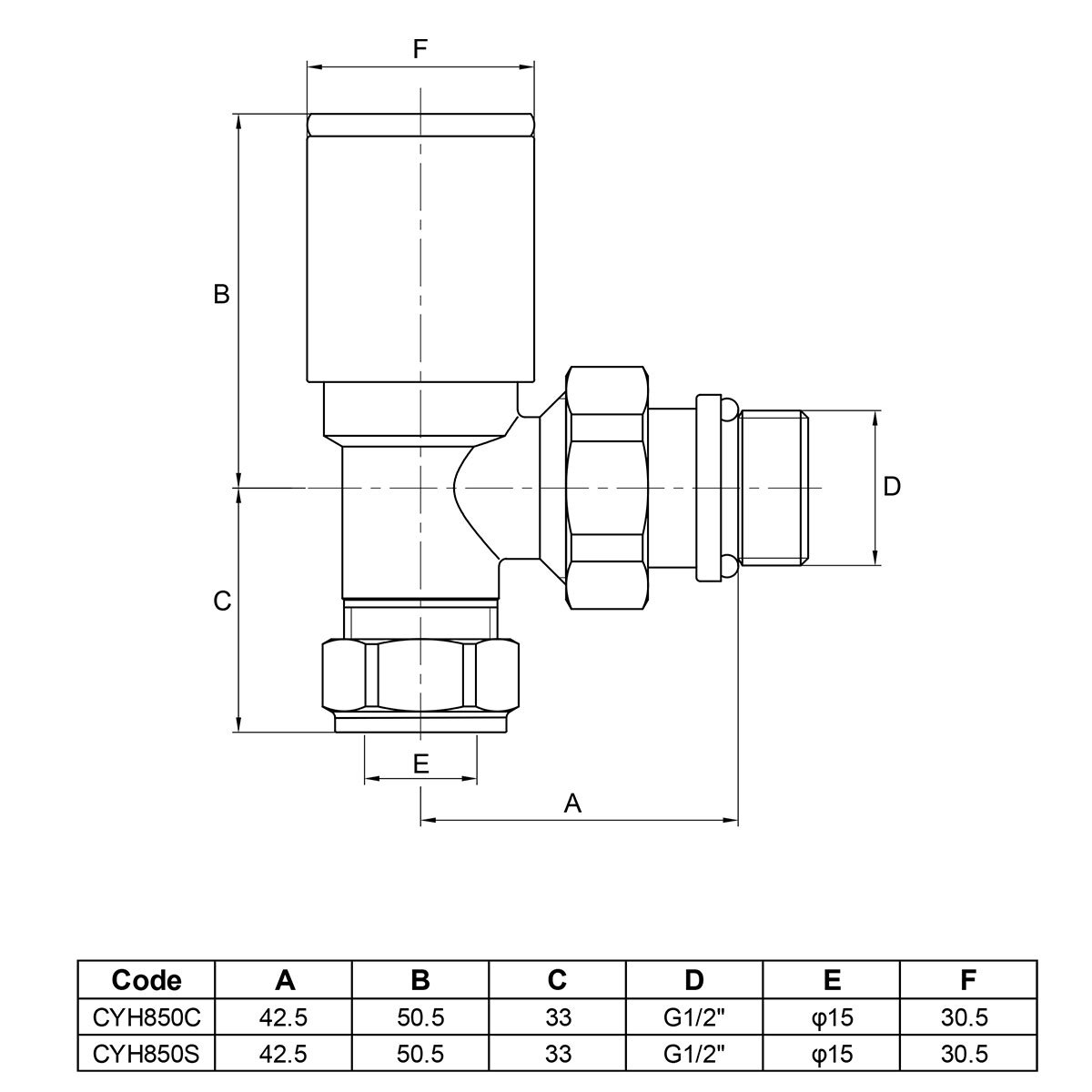 Aeon Cylindrical-30 Angle Manual Valve + L/S  (Pair)