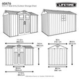 Lifetime 9ft 4" x 7ft (2.84 x 2.14m) Storage Shed - Model 60476