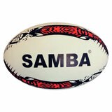 Studio image of the front of the samba rugby ball