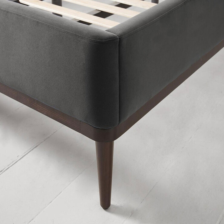 Swyft Bed 02 Charcoal Grey Velvet Bed Frame, King Swyft Bed 02 Charcoal Grey Velvet Bed Frame, King