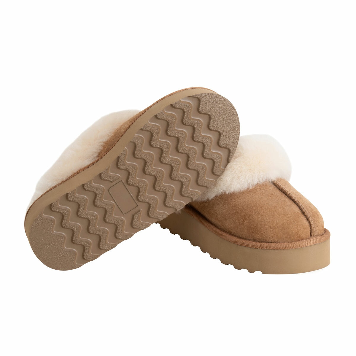 KS Ladies Shearling Platform Slipper