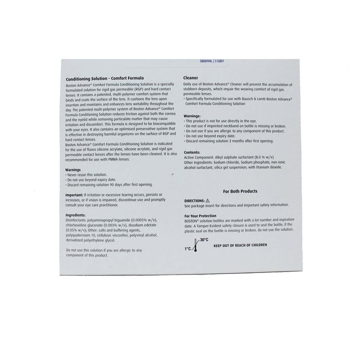Bausch & Lomb Boston Contact Lens Cleaner & Conditioning Solution (3 Months Supply), 3 x 120ml