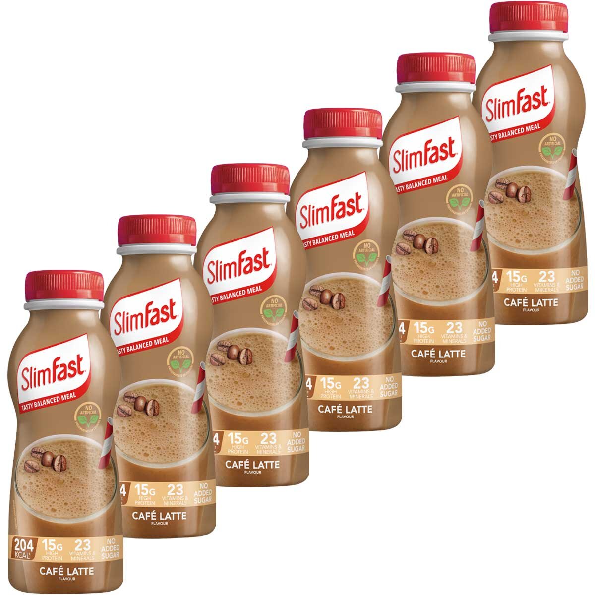 Slimfast Cafe Latte Shakes, 6x325ml