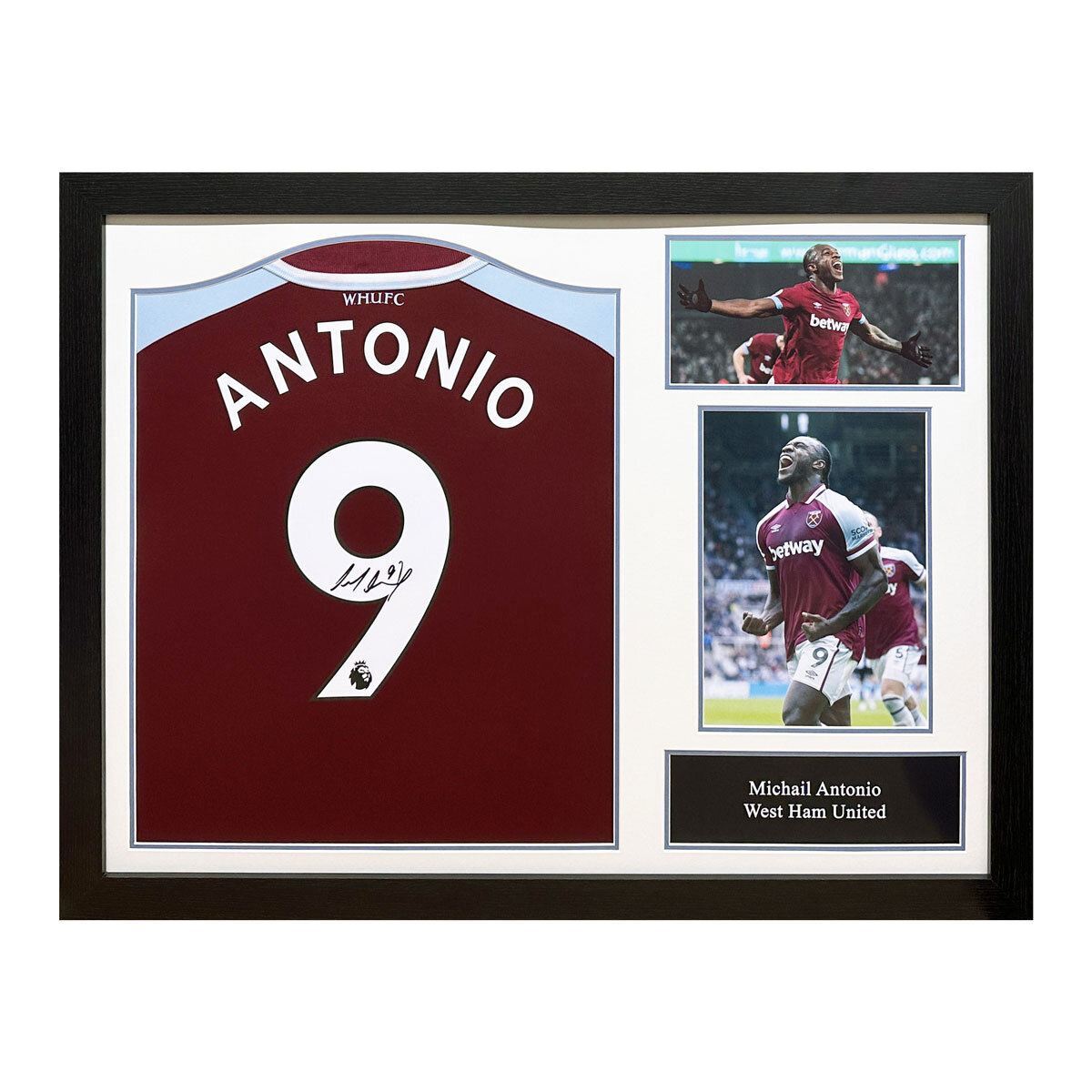 Michail Antonio Signed Framed West Ham Football Shirt