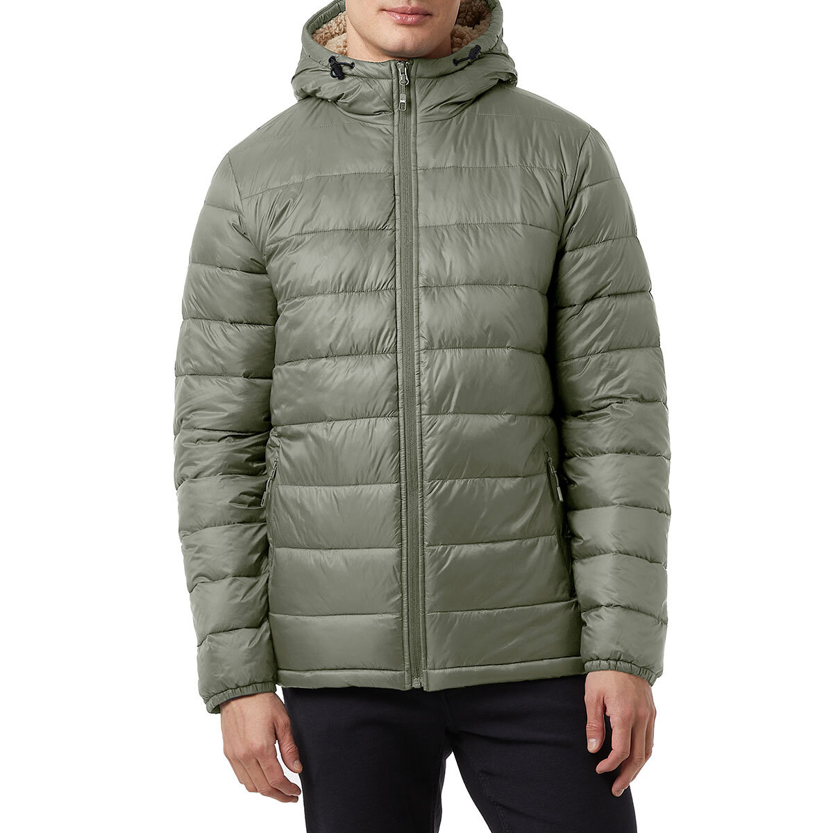 32 Degrees Men's Sherpa Lined Jacket in Green