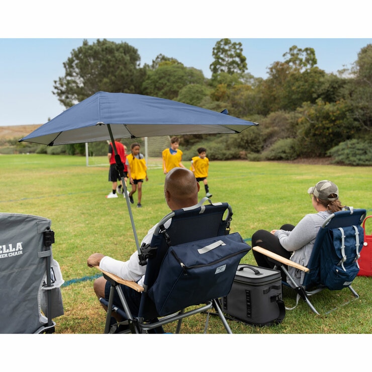 ifestyle image of someone sat in a chair with the Versa-Brella attached