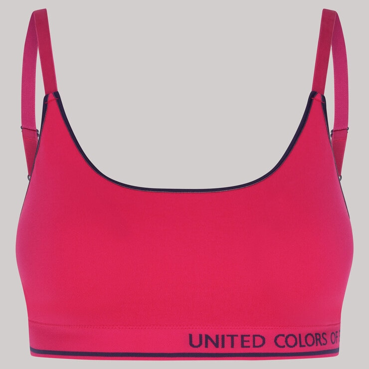 United Colors of Benetton Seamless Bra 2 Pack in Navy & Pink