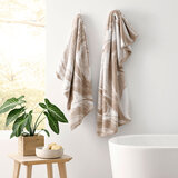 Marble spa design hand towel two pack in taupe