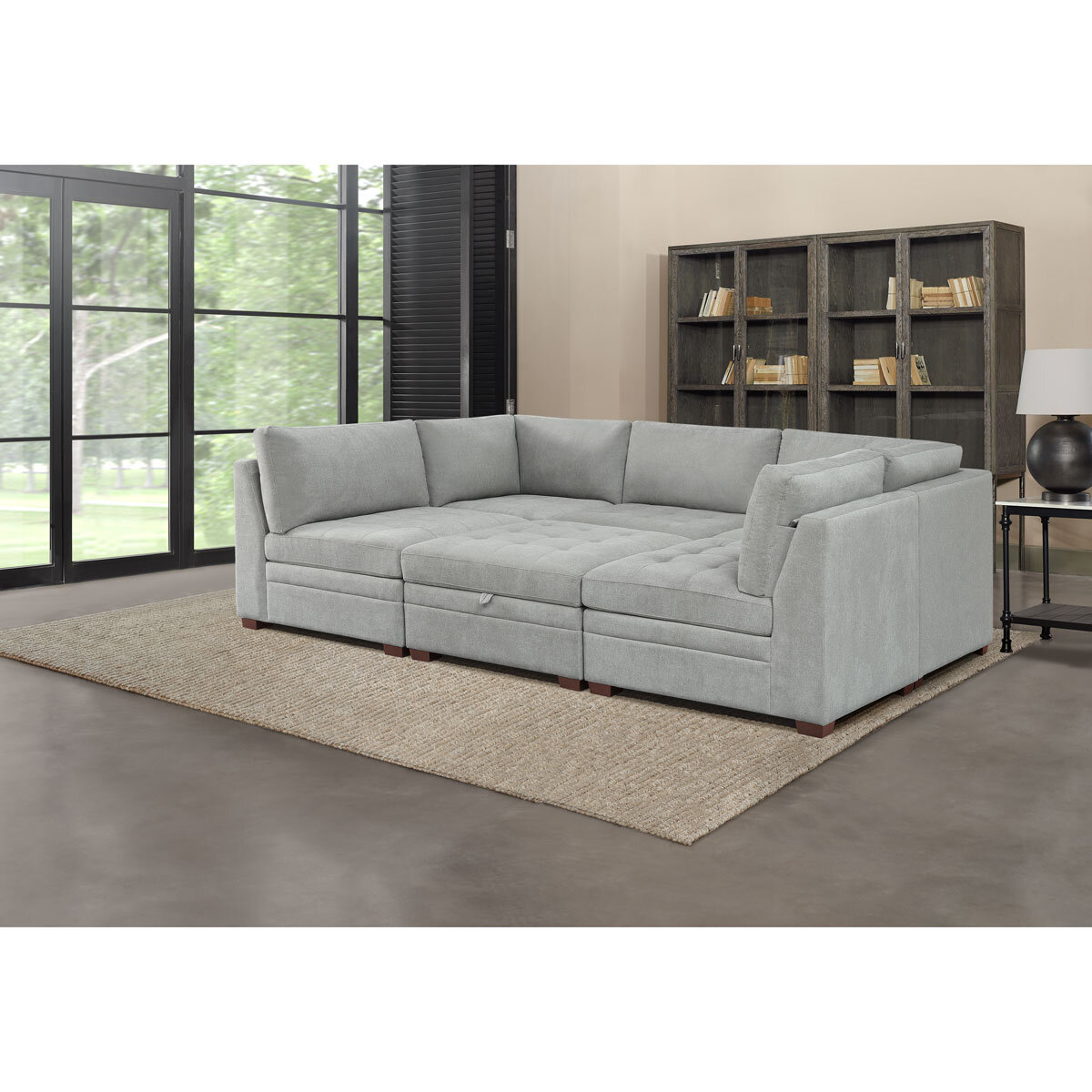 Thomas ville Tisdale Beige 6 Piece Modular Fabric Sofa