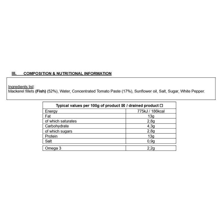 Nutritional Information
