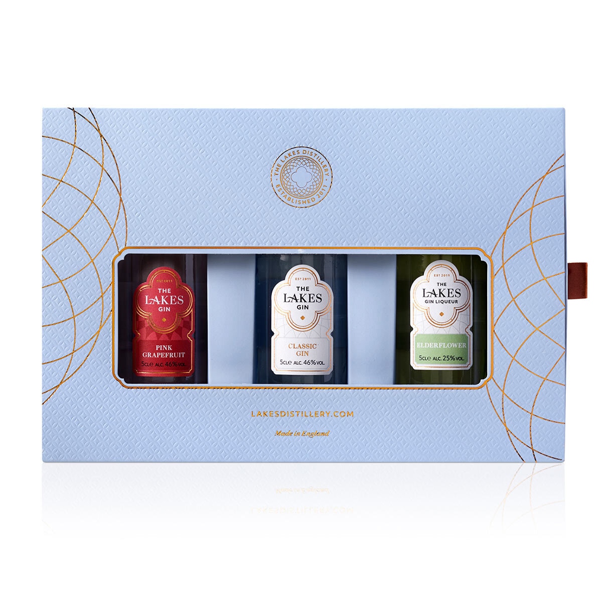Giftpack of 3 gins in blue cardboard box