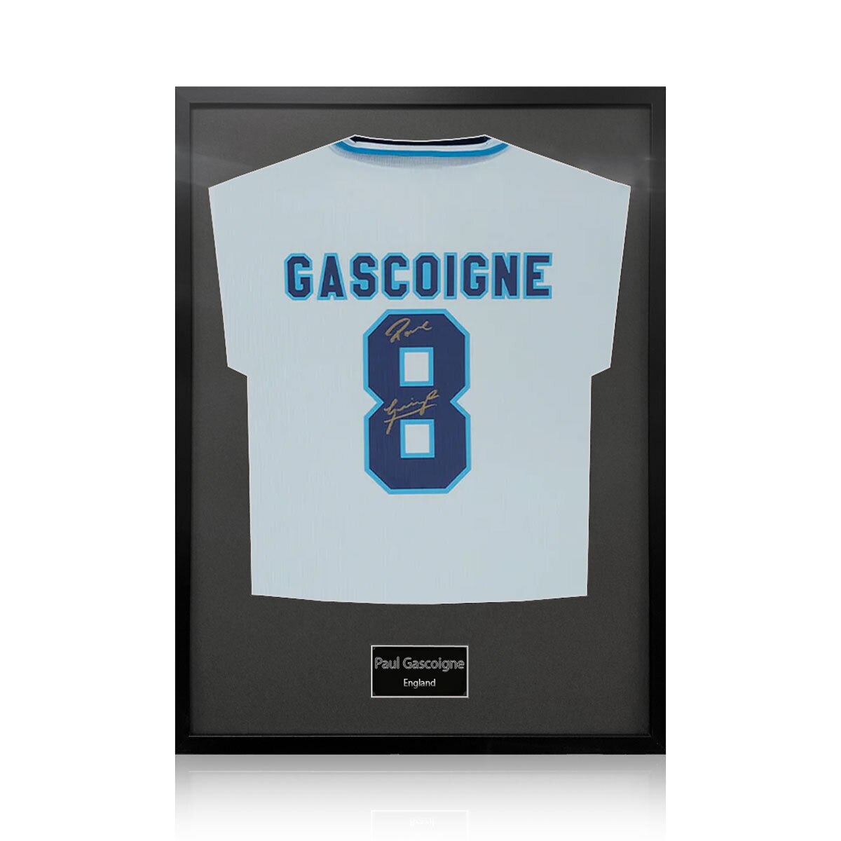 Paul Gascoigne Signed Framed England Football Shirt