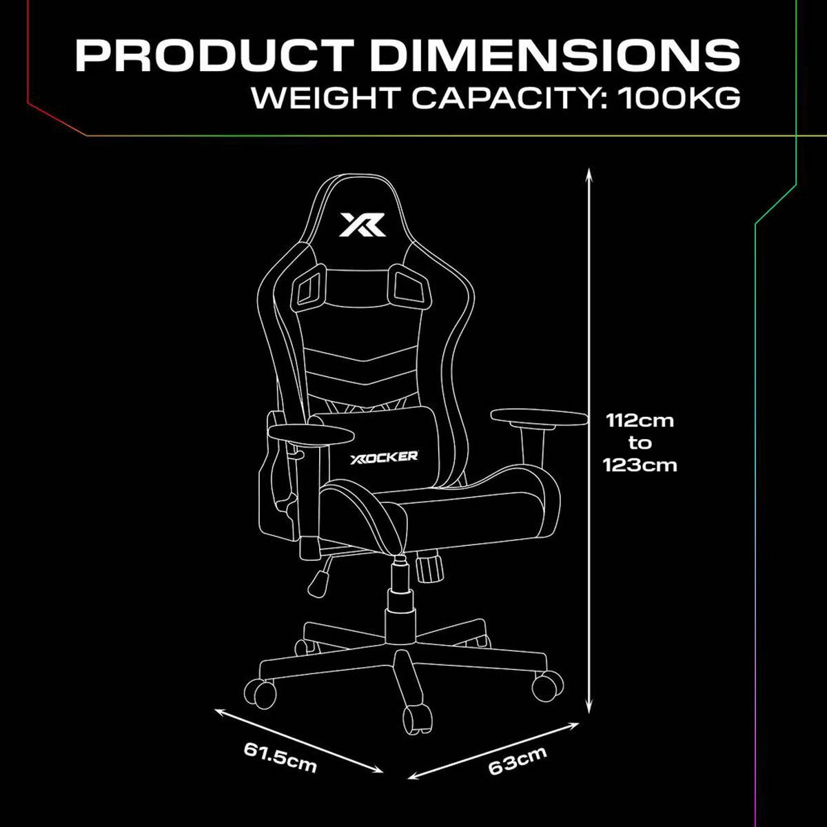 X Rocker Opal RGB Junior Gaming Chair with LED Lights