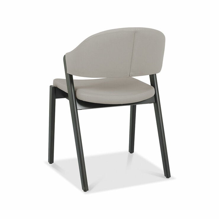 Bentley Designs Camden Peppercorn Light Grey Leather Dining Chair, 2 Pack Bentley Designs Camden Peppercorn Light Grey Leather Dining Chair, 2 Pack