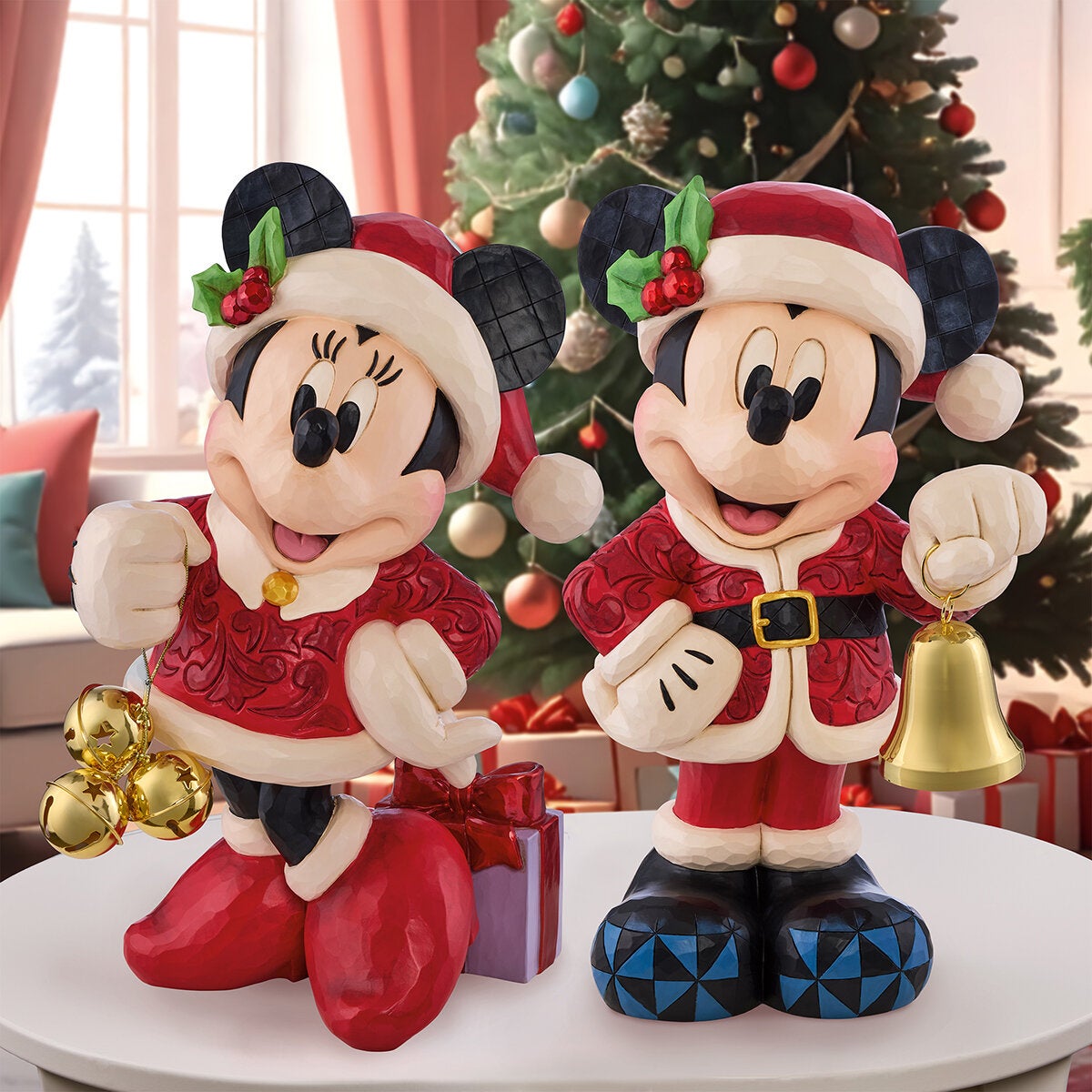 Disney 17 inch Mickey and Minnie With Bell Statue By JimShore Disney 17 inch Mickey and Minnie With Bell Statue By JimShore