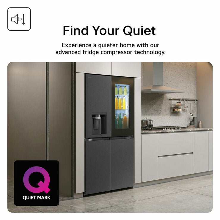 LG GSXE81EVBE Side by Side Smart Fridge Freezer With InstaView, E Rated in Black