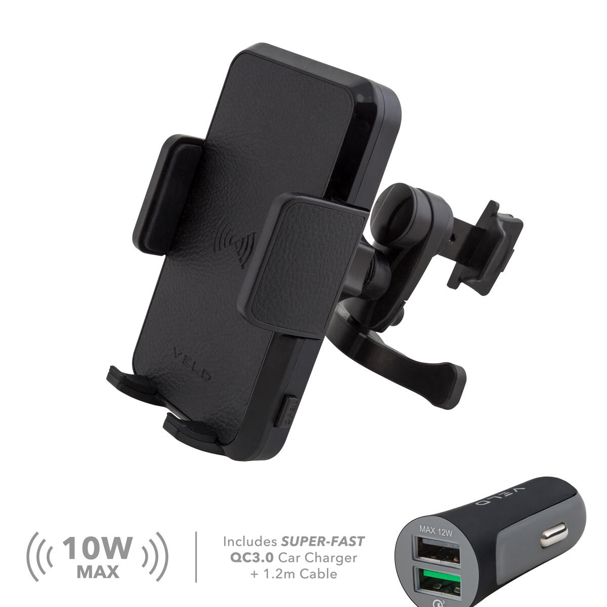 Buy Veld Wireless Car Charger with Super Fast in Car Charger USB Port x 2 at Costco.co.uk