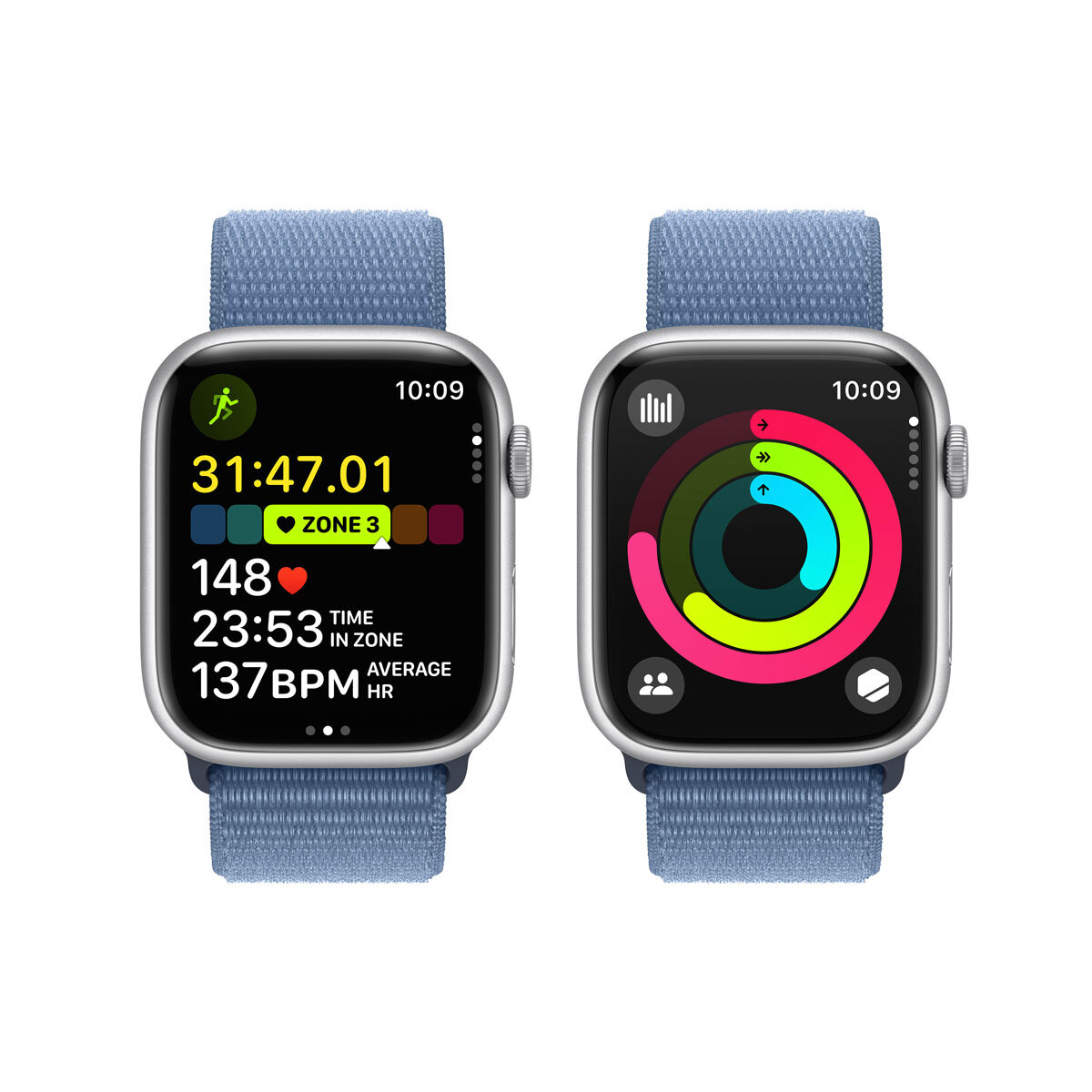 Buy Apple Watch Series 9 GPS, 45mm Silver Aluminium Case with Winter Blue Sport Loop S/M, MR9F3QA/A @costco.co.uk