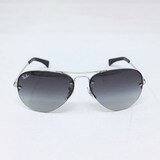 Ray-Ban Chrome Metal Sunglasses with Grey Lenses, RB3449 0038G