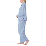 DKNY Ladies Cotton Blend Pyjama Set in Blue, Size Small