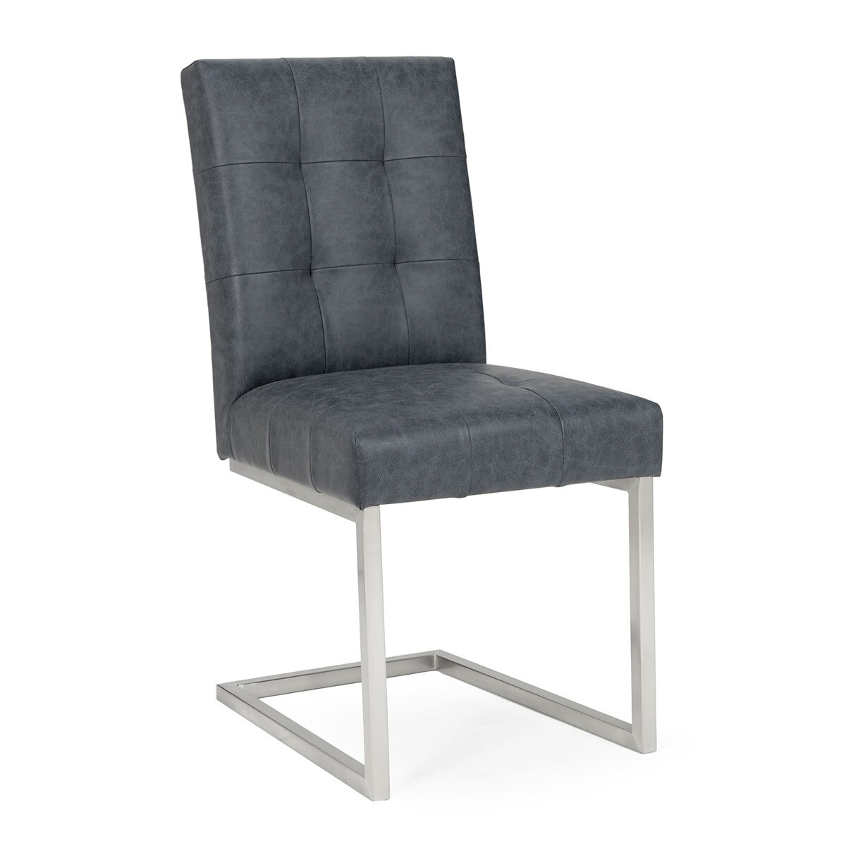 Bentley Designs Tivoli Cantilever Black Leather Dining Chairs, 2 Pack