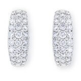 1.30ctw Round Brilliant Cut Diamond Hoop Earrings, 18ct White Gold