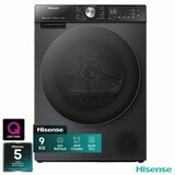 Hisense DH5S902BB, 9kg Heat Pump Tumble Dryer, A+++ Rated in Black