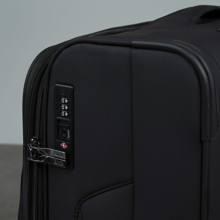 Rock Vitality Softshell Suitcase 4pc set in Black Rock Vitality Softshell Suitcase 4pc set in Black