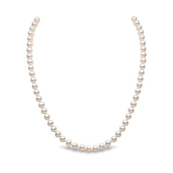 6-6.5mm Cultured Freshwater White Pearl Necklace, 18ct White Gold