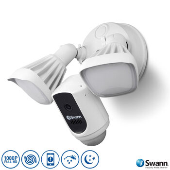 Swann Floodlight Security Camera Full HD 1080p, SWIFI-FLOCAM2W-EU