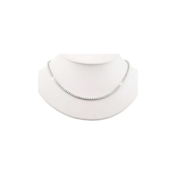 8.00ctw Round Brilliant Cut Diamond Necklace, 18ct White Gold Costco UK