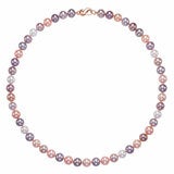 8-8.5mm Freshwater Multi Pink Pearl Necklace, 14ct Rose Gold 8-8.5mm Freshwater Multi Pink Pearl Necklace, 14ct Rose Gold