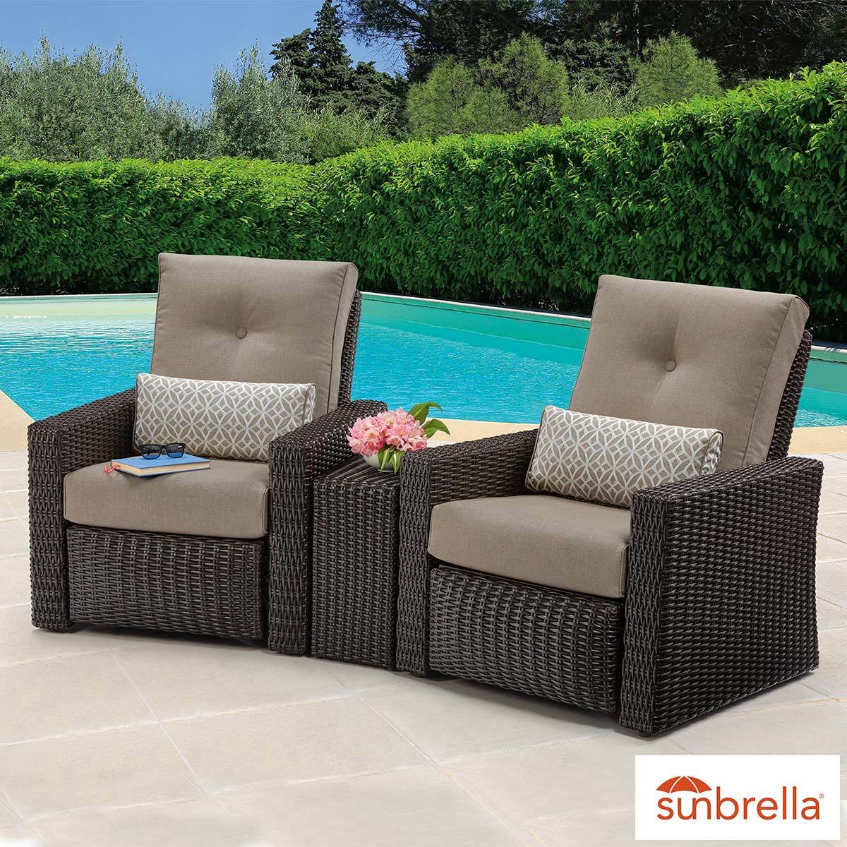 pacific casual layton barcalounger 3 piece patio recliner set  costco uk