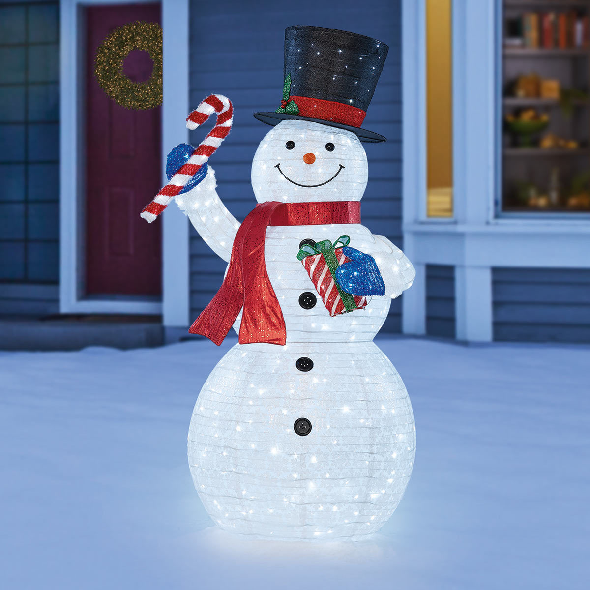 7ft 2 15 M Indoor Outdoor Led Pop Up Christmas Snowman With Twinkle Lights Costco Uk