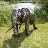 Pangea 2ft Elephant Ornamental Metal Structure - Baby