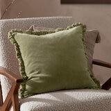 Furn Bertie Velvet Feather Fill Cushion 2 Pack in Sage, 45 x 45 cm