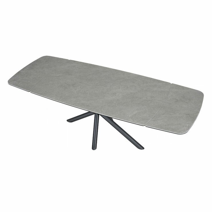 Indus Valley Skylar Large Extending Ceramic Dining Table + 6 Grey Chairs, Seats 6-8