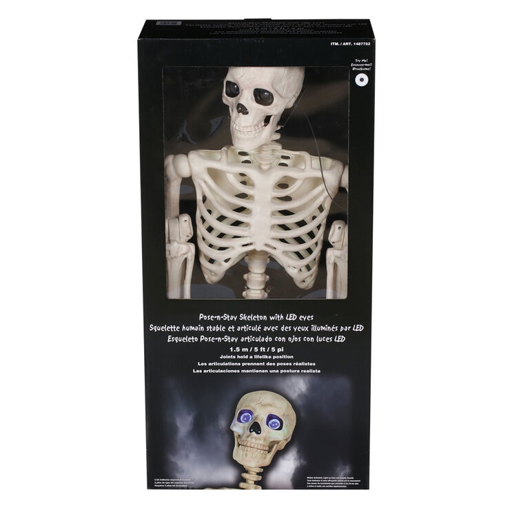 Halloween 5ft (1.5m) Skeleton With LED Eyes & Sounds